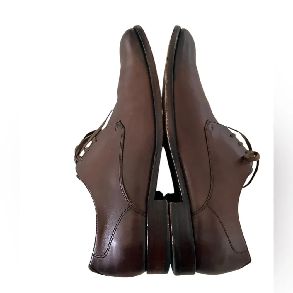 John Varvatos Luxe Oxford Brown Leather Plain Toe Dress Shoes Men’s Size 11 - Picture 10 of 16